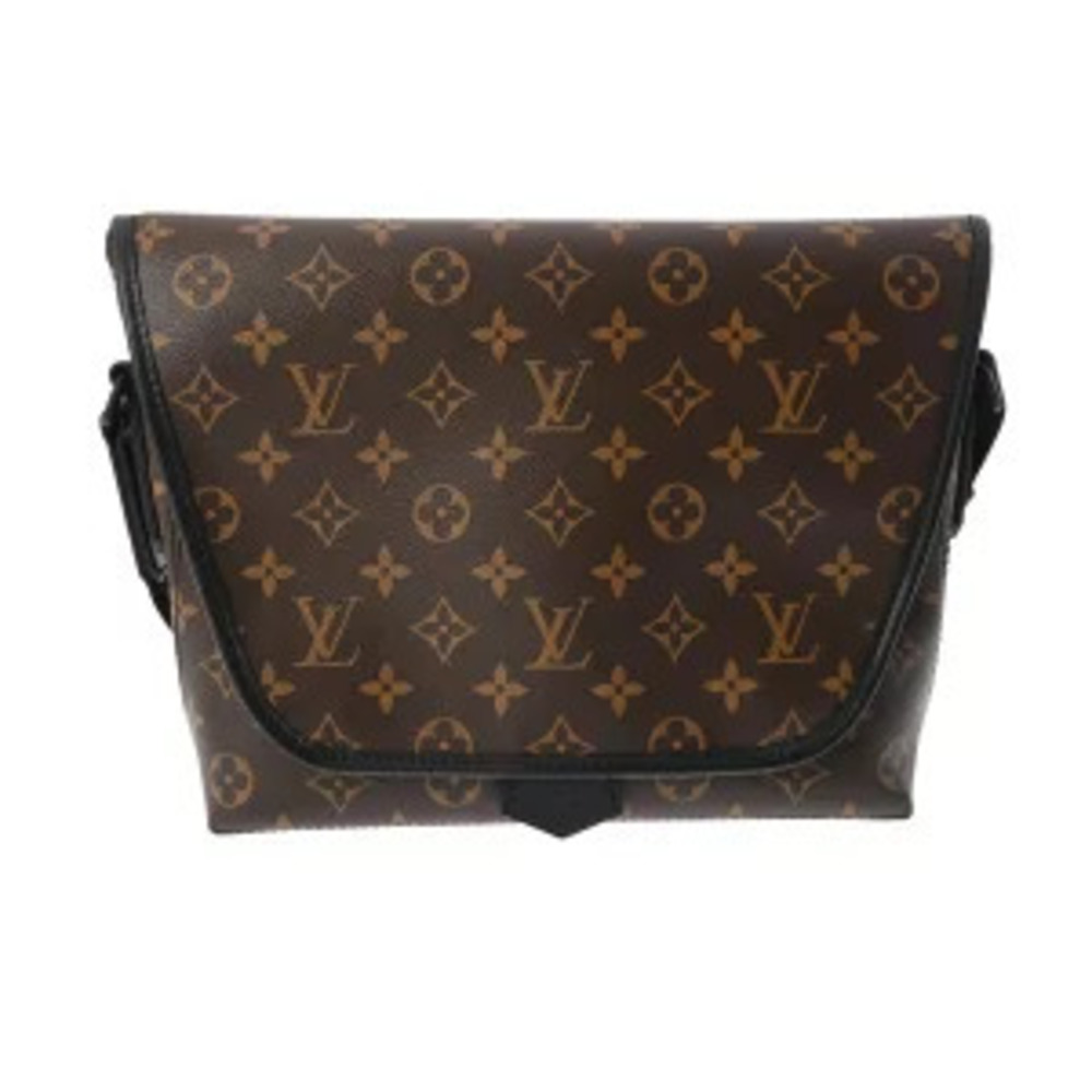 Louis Vuitton Macassar Brown Magnetic Messenger Bag Brown Black Shoulder
